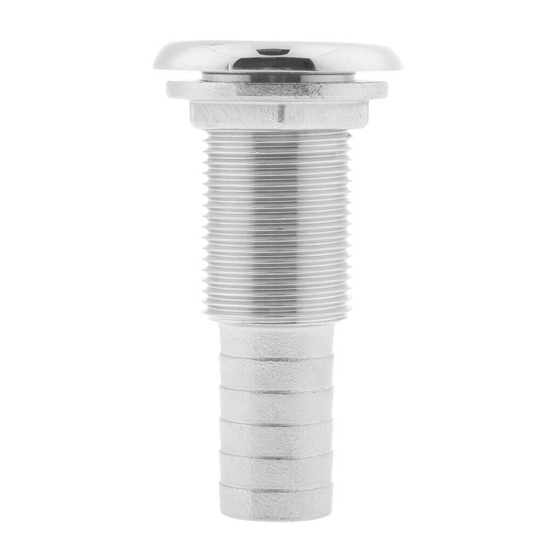 1" Hose Barb Polished 316 Stainless Steel Boat Thru Hull Fitting
