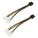 2Pack 8pin 6+2pin PCI-E to Dual 4pin Graphics Video Card Power Cable 7inch
