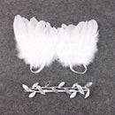 2pcs/set 0-6M Baby Leaf Hairband Feather Angel Wings Newborn Photo Props A