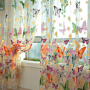 Butterfly Sheers Curtains Voile Tulle Floral Window Door Curtain Scarf Valanc FT