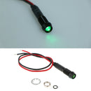 8mm Metal LED Concave Indicator Signal Warning Light Lamp Waterproof Green