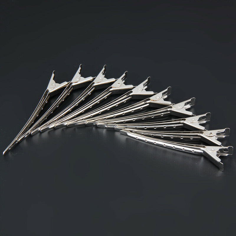 10pcs Hair Clips Hair Stainless Steel Hairdressing Sectioning Clips Clamp A