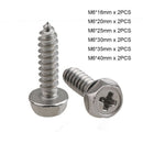 12Pcs M6*16-40mm Phillips Hex Washer Head Self Tapping Screws 304 Stainless Kits