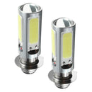 2x H6 P15D-25-1 COB 20W LED Bulb 6000K Super White Fog Lamp Headlights for