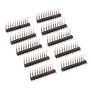 10x L Shape 11 Pin Single Row Pin Male Header Connector Strip 2.54mm Black