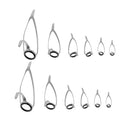 12Pcs Double Leg  Free Stainless Steel Frame Fishing Rod Guides Rings