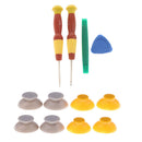 8Pcs Replacement Joystick Caps Grey+Yellow for  GameCube NGC + Tools