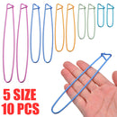 10Pcs 5 Sizes Aluminum Stitch Holders Crochet Knitting Needles Widget Hook Suit