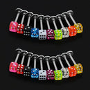 20 Pcs Mixed Cube Dice Lip Ear Studs Rings Tragus Labret Body Piercing Bars Delu