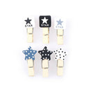black&white star wooden clip cartoon small paper clip/multifunction korean stBX