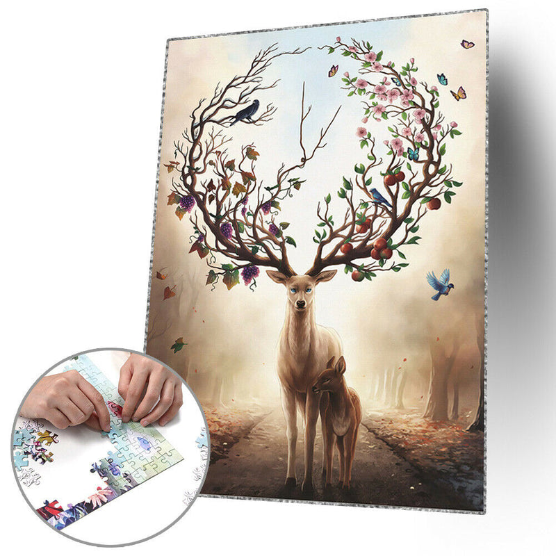 1000pcs Painting Puzzle DIY Paper Jigsaw Educational Toys (D Warm Elk)