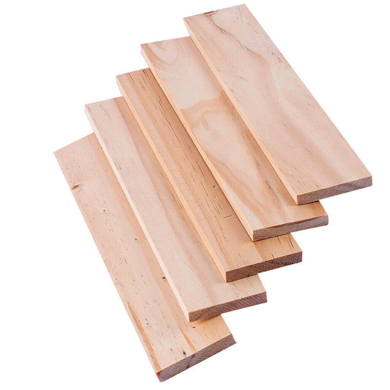 5pcs Natural Wooden Craft Sticks Pine Wood Strips  9.84 x 1.97 x 0.32inches