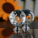 10Pcs 1.6 Inch Clear Crystal Glass Door Knobs Round Diamond Wardrobe Doorkn J8V2