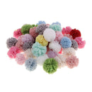 50 Pieces Mixed Pompom Ball Embellishment for Wedding Dress, Dance Costume, DIY