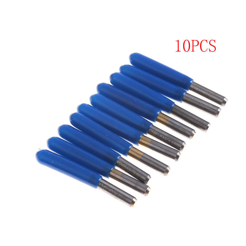 10Pcs 3.175mm Carbide PCB Engraving Bits CNC Router Tool 10 Degrees 0.1mm P^