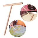 1x Wooden Rake Round Batter Pancake Crepe Spreader 17cm Kitchen DIY Tools A2B9