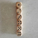 6 Pcs 16mm Wooden Wood Dice Game Natural Single Dice Board Games