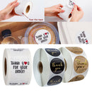 500Pieces Roll Thank You Packaging Sealing Stickers Black