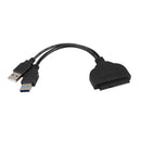 USB 3.0 to SATA 22Pin 2.5Inch Hard Disk Driver Adapter with USB Power Cable