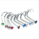 10Pcs Jewelry Rhinestone Surgical Steel Screw Nose Hoop Ring Studs Body Piercing