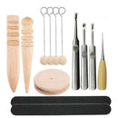 13 Pieces Leather craft Edge Skiving Beveler Multi-size Solid Wood Leather  M7L6