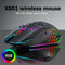X801 8 Keys Wireless 1600DPI Adjustable Honeycomb Gaming Mouse (Black)