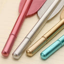 Gel Pen Metal Novelty Feather Pattern Fine Stick Ballpoint Pen Black Ink Pa J7Q1