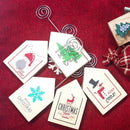 1 Set 5 Pcs Christmas Decorations Ornaments Christmas Print Wooden Notes Fo M7F6