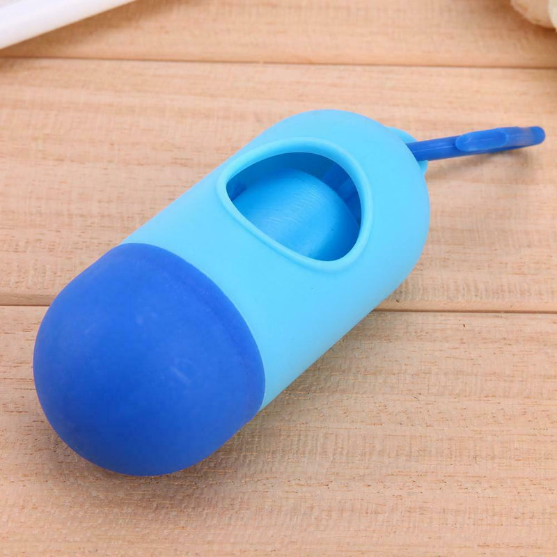 Pet Dog Garbage Clean up Bags Holder Dispenser + Poop Bags Set(Blue)
