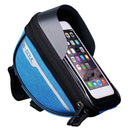 Bike Front Frame Touch Screen Waterproof Phone Bag Top Tube Pannier (Blue)
