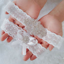 2pcs Wedding Garter Rhinestone Bow Lace Leg Ring White Sexy Garters Thigh GiftME