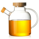 650Ml Olive Oil Dispenser Bottle Horn Mouth Oil Pot Condiment Oil Glass BottR3J4