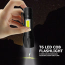 Mororock XPE T6 COB LED 3-Modes Mini USB Rechargeable Flashlight Torch Zoom Lamp