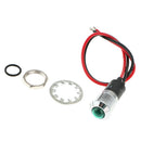 Motorcyle Boat Green 12V Metal Indicator Pilot Dash Light Lamp Wire Leads