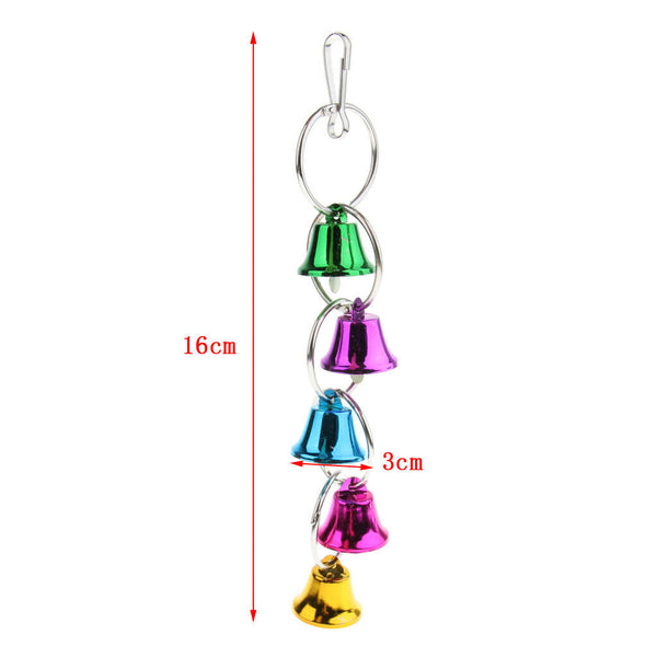 Bird Swing Toys with Colorful Wood Bells - Hanging Swing Toys for Budgie