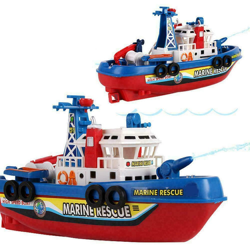 1*Electric Fire Boat Kids Bath Toys LED Flashing Light Up W/ UK Music U6F6