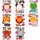 8Sheets/set Kids Funny Puzzle Games Make A Face DIY Animal Jigsaw Stickers S Hn