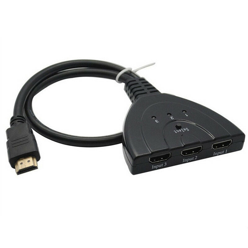 3 in 1 out HDMI Multi Display Auto Box Splitter 1080P HD Adapter Cable