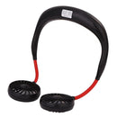 USB Rechargeable Wearable Portable Mini Hand Free Fan Neckband Fan (Black) A