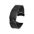 Black Stainless Steel Links Strap Watch Strap Curved End Use Belt Buckle 20