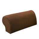 1 Pair Brown Stretchy Sofa Armrest Covers Armchair Slipcovers Protector