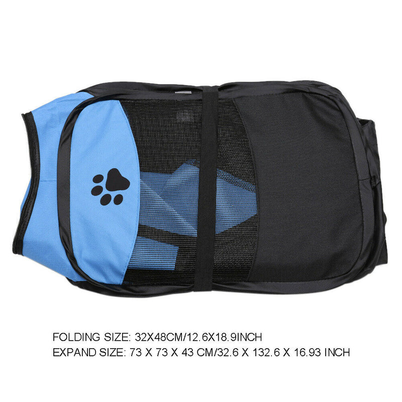 Claw Print Foldable Pet Cat Dog Tent House Guard Playpen Fence (Dark Blue)