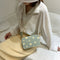 Small Fresh Leather Shoulder Bags Women Girls Floral Messenger Bags (Green)