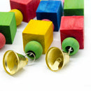 Parrot Colorful Wooden Blocks Chew Toys Bird Swing Toys with Metal Bells Wooden