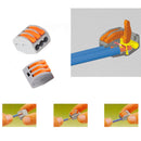 10Pcs Reusable Spring Lever Terminal Block Electric Cable 3 Wire Connector B Gw