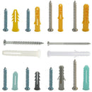 200Pcs Self Drilling Screws Expansion Plastic Sleeve Assortment Set Kit Wit