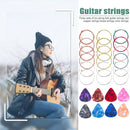 26pcs Guitar Part Accessories Kit Acoustic Folk Guitar Strings with 8 Picks A