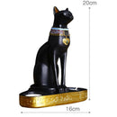 Ancient Cat Statue with Tea Light Candle Holder Office Desktop Exotic Decor