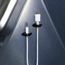 8pcs Black Car Charger Line Headphone USB Cable Car Clip Interior Accessories