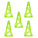 5 Pieces 9" PE Sport Training Traffic Cone for Soccer Football Basketball Green